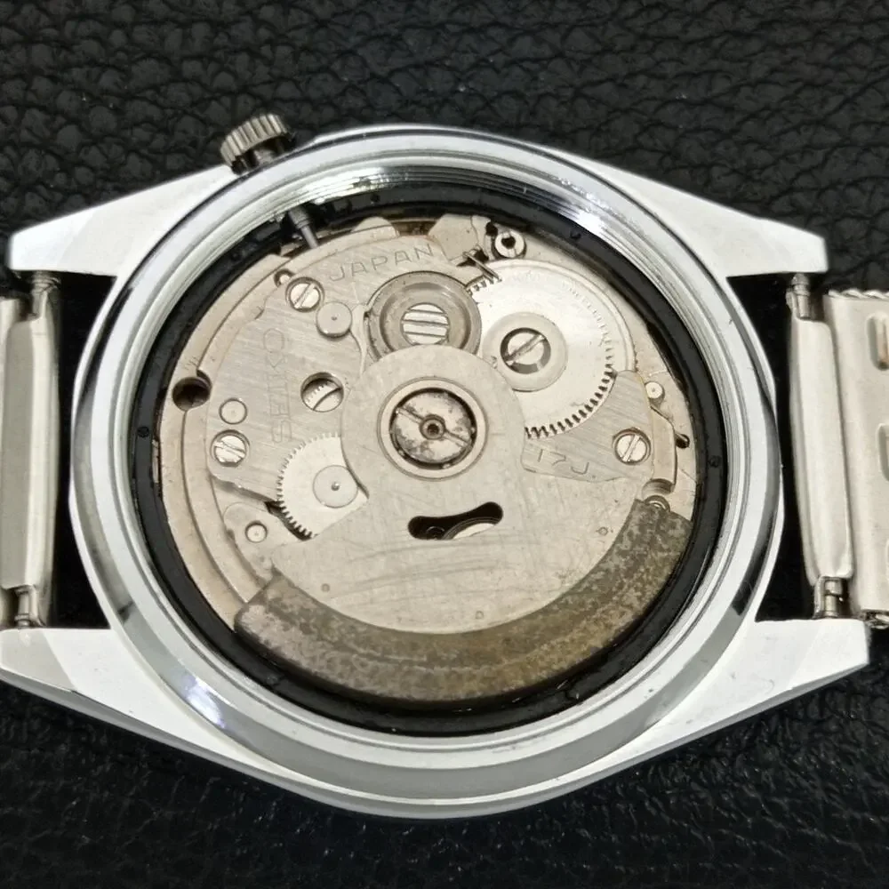 Vintage 1981 FCB Seiko Automatic Mens Silver Watch W/daydate & FCB accents